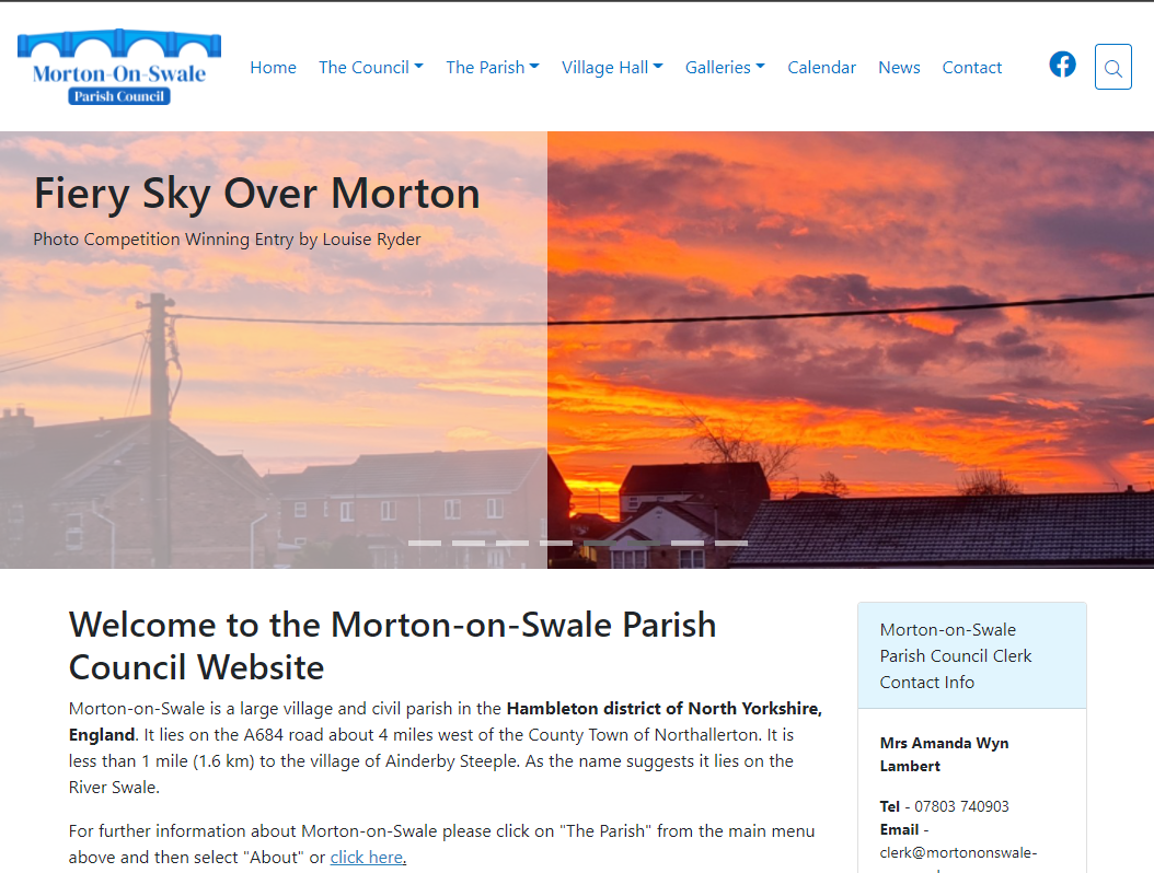 Morton-on-Swale Parish Councils Website Homepage